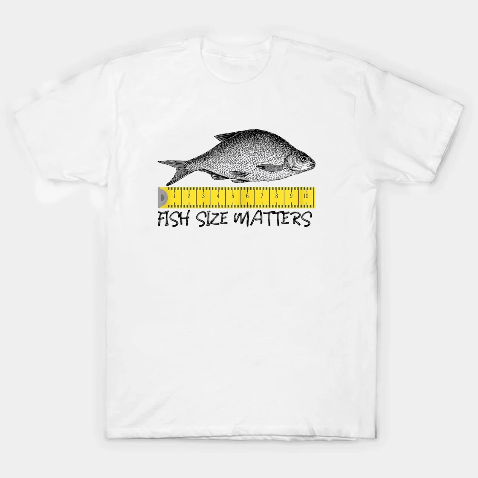 Fish Size Matters. Funny Fishing Fisherman Angler Gift T Shirt. 100% Cotton Short Sleeve O-Neck Casual T-shirts New Size S-3XL