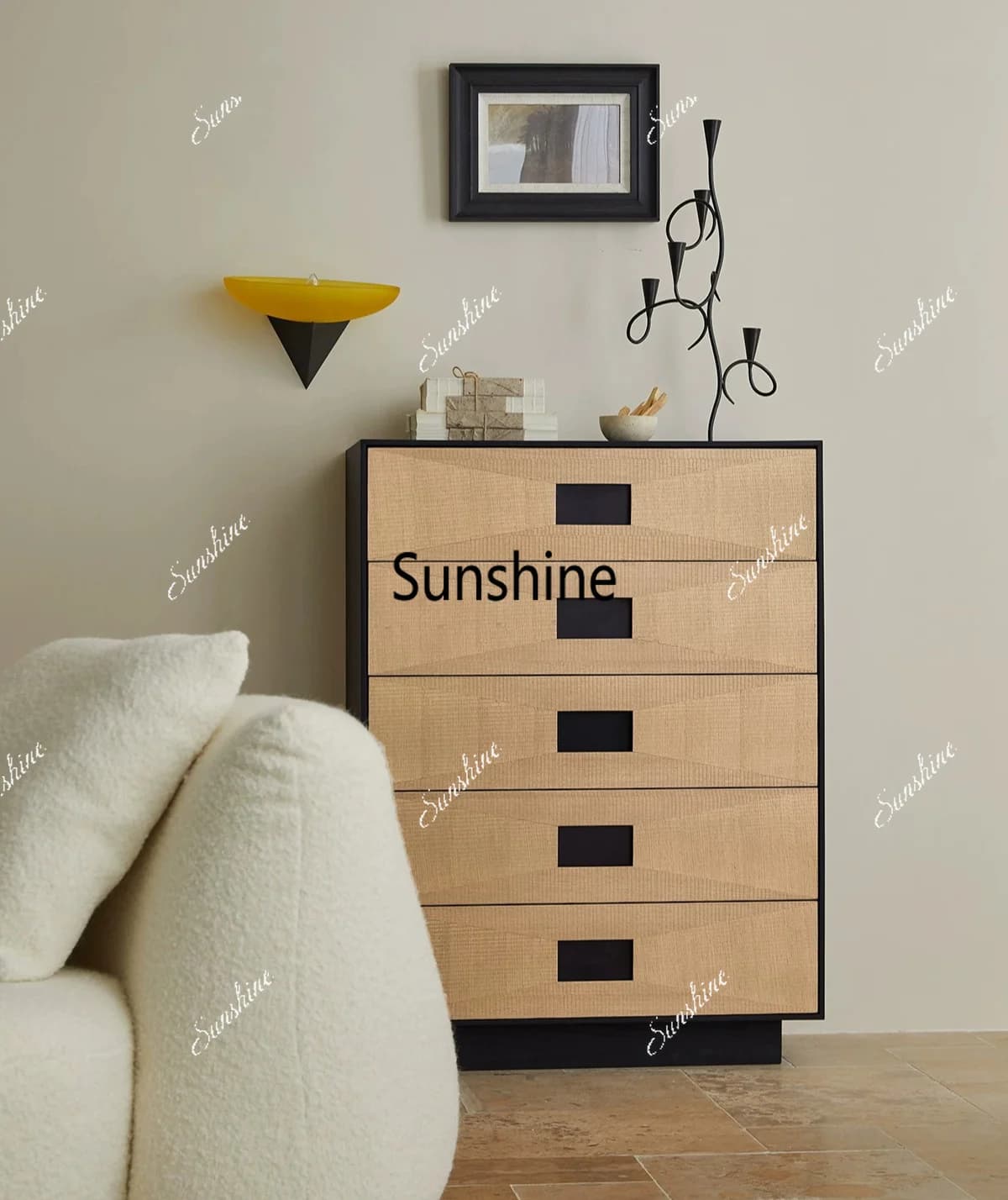 Modern simple solid wood chest of drawers bedroom storage cabinet