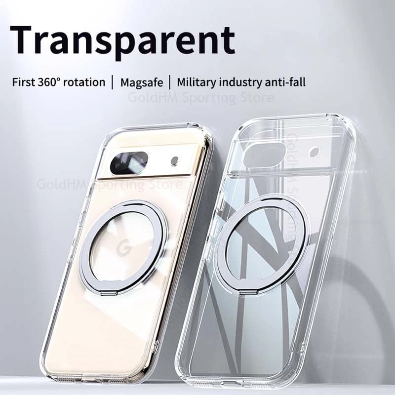 Fundas For Google Pixel 9a 8A 8 Pro For Magsafe Magnetic Kickstand Case For Pixel9 8 A 9 Pro XL 360° Rotation Ring Holder Cover