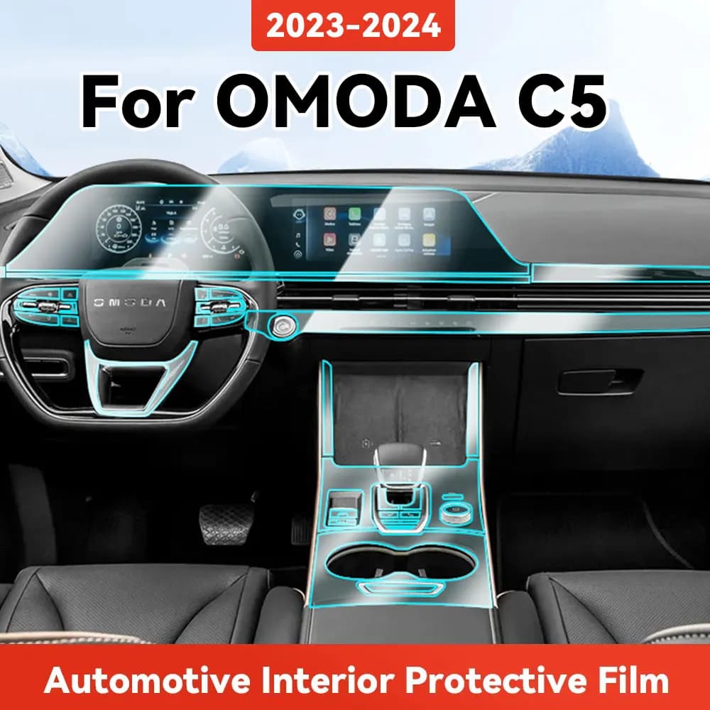 TPU For CHERY OMODA C5 2023 2024 Transparent Protective Film Car Interior Central Control Navigation Panel Cover Accessories