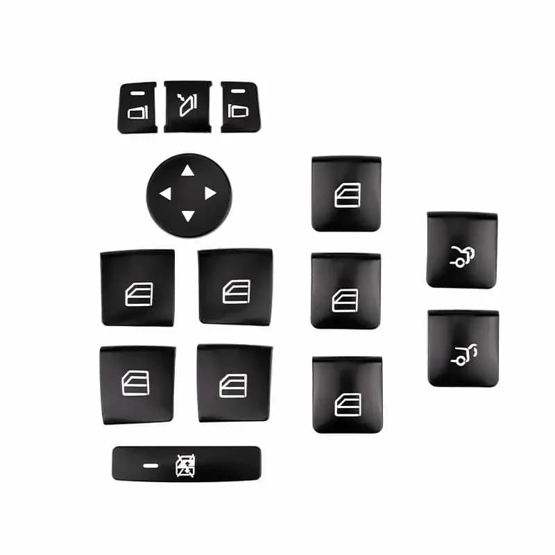 Car Steering Wheel Button Door Unlock Memory Button Window Lift Button Sticker Fit For Mercedes Benz C E Class W204 W212