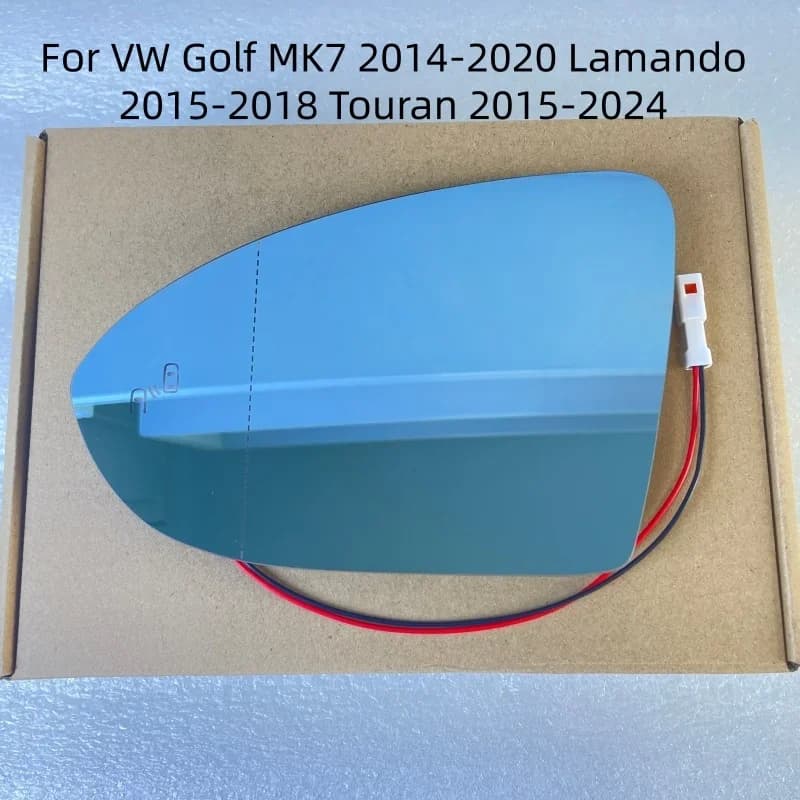 For VW Golf MK7 14-20 Lamando 15-18 Touran 15-24 Heated Blue Tinted Anti-Glare Wide Angle Blind Spot Side Mirror Glass