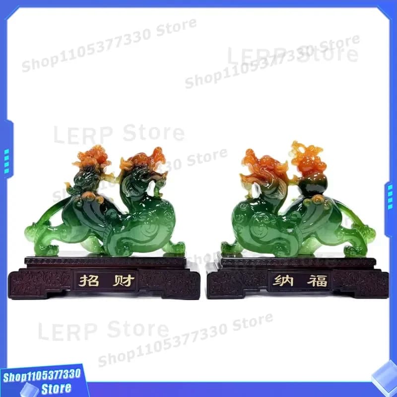 Lucky Pixiu Resin Leather Ornaments Pair Animal Themed Decor for Office Living Room Store Opening Gifts Home Decoration