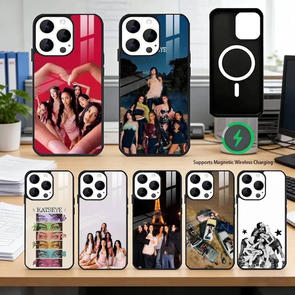 Pop Girl Group K-KATSEYE Phone Case For iPhone17,16,15,14,13,12 Plus,Pro Supports Magnetic Wireless Charging