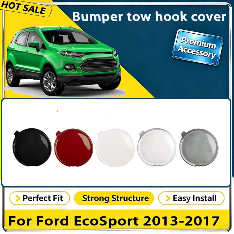For Ford EcoSport 2013-2017 Car Front Bumper Tow Hook Cap Towing Eye Cover Durable ABS Auto Exterior Accessory