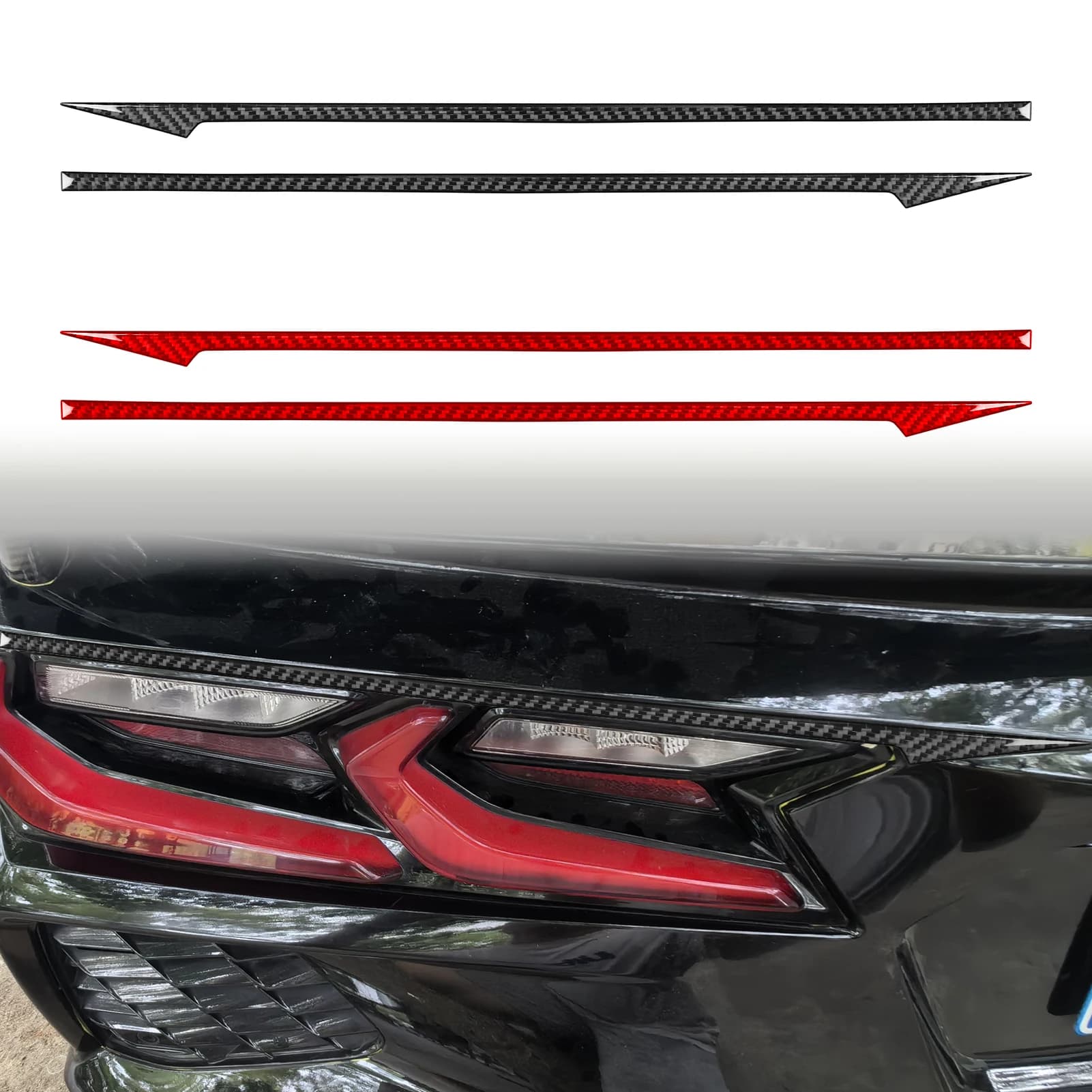 Carbon Fiber Car Accessories Rear Lamp Eyebrow Eyelid Panel Interior Cover Tirm Modified Sticker For Chevrolet Corvette C8 2020+