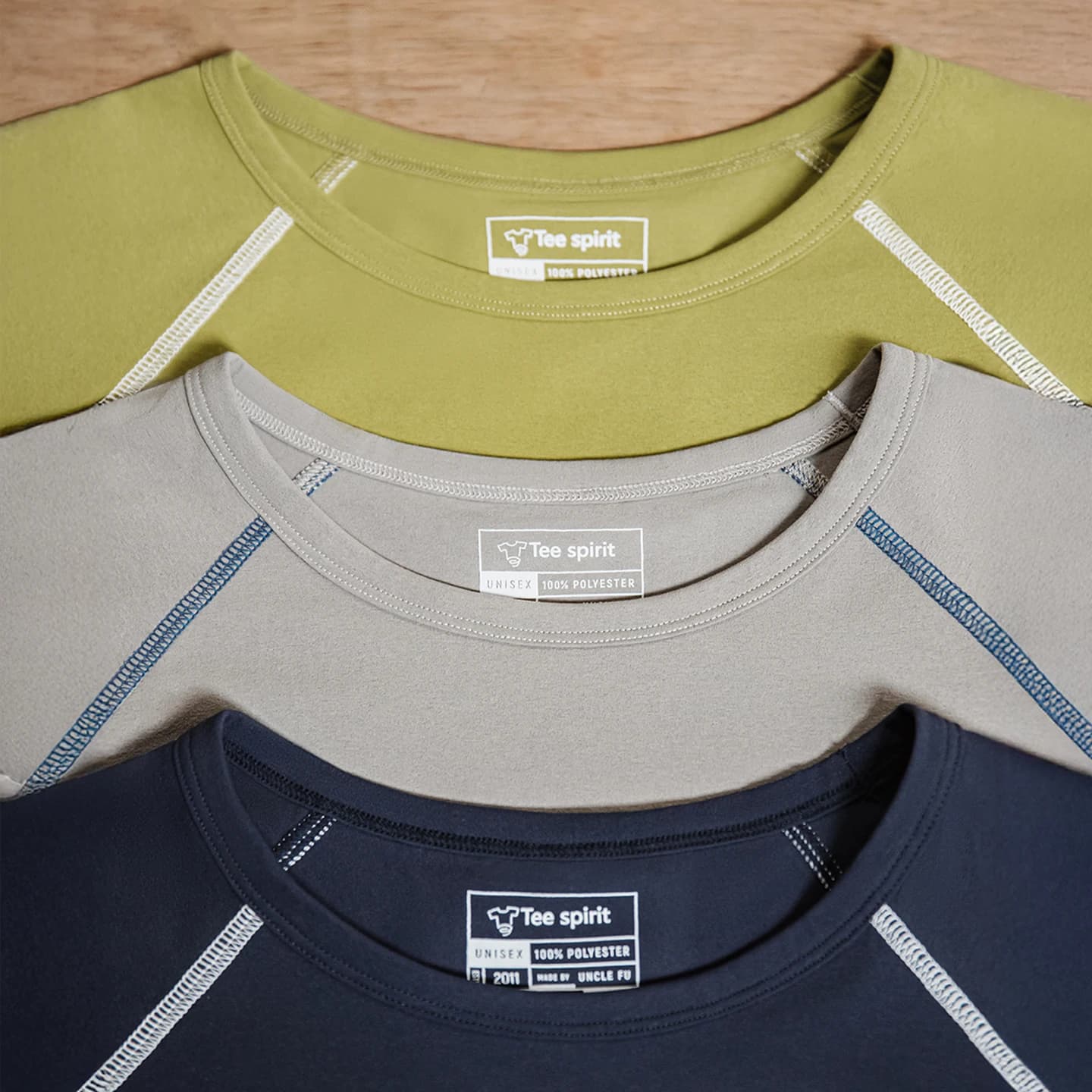 Maden Men's Color Block Cool Touch Sun Protection Tee American Hasu Line Workwear Quick Dry Breathable Short Sleeve Sports Top