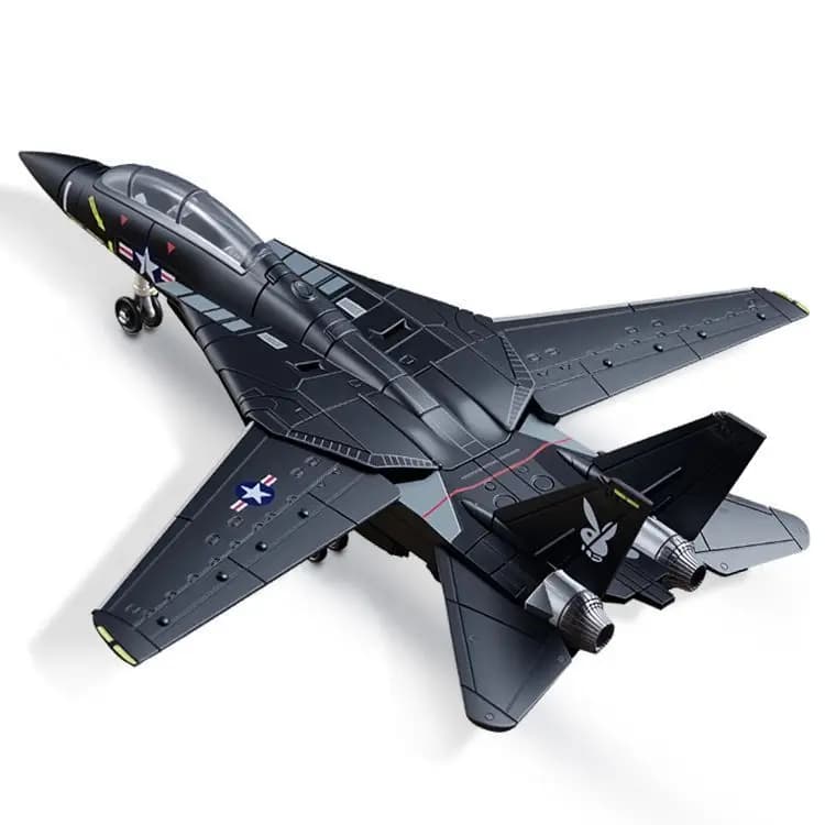 1/72 Scale F-14 Tomcat Fighter Jet Model Kit, Unassembled Military Aircraft Display Toy for Adults & Kids, Perfect Birthday Gift