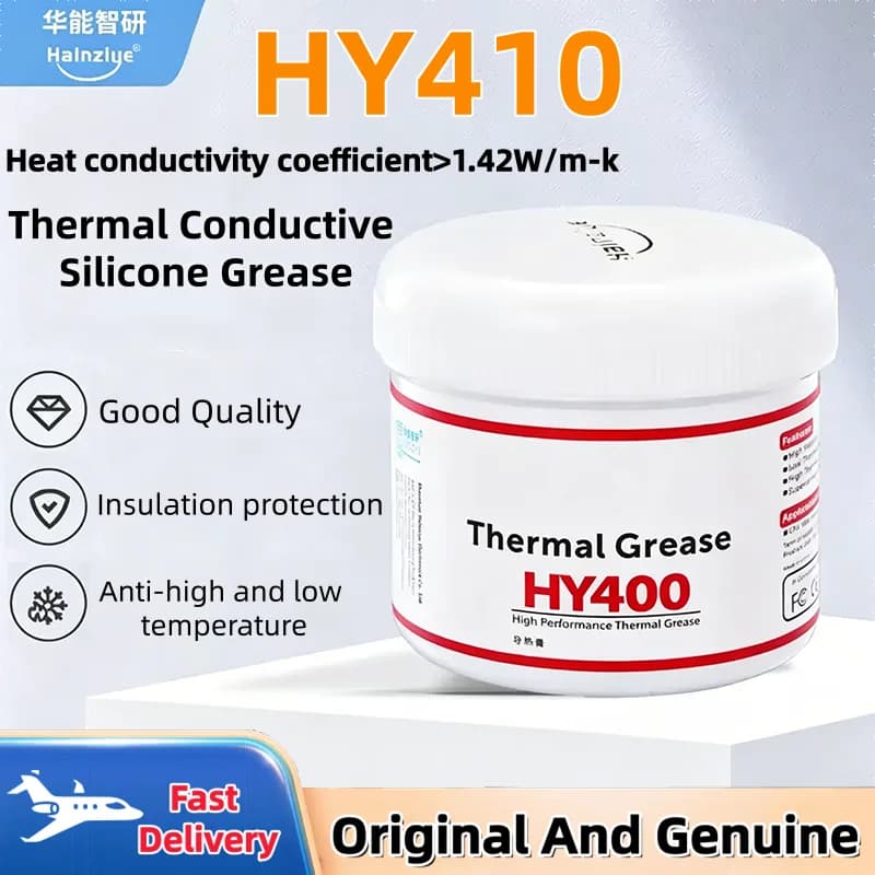Original Halnziye HY-410 White Thermal Paste LED CPU-Specific Thermal Silicone Grease, High-Temperature Resistant