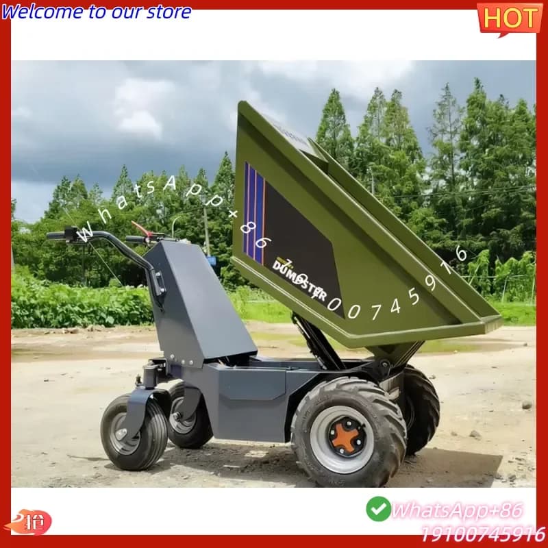 2026Hot Antspower 2026 Chinese Mini Dumper 500kg Loading 4 Wheel Battery Farm Minidumper Electric Power Barrow Motor