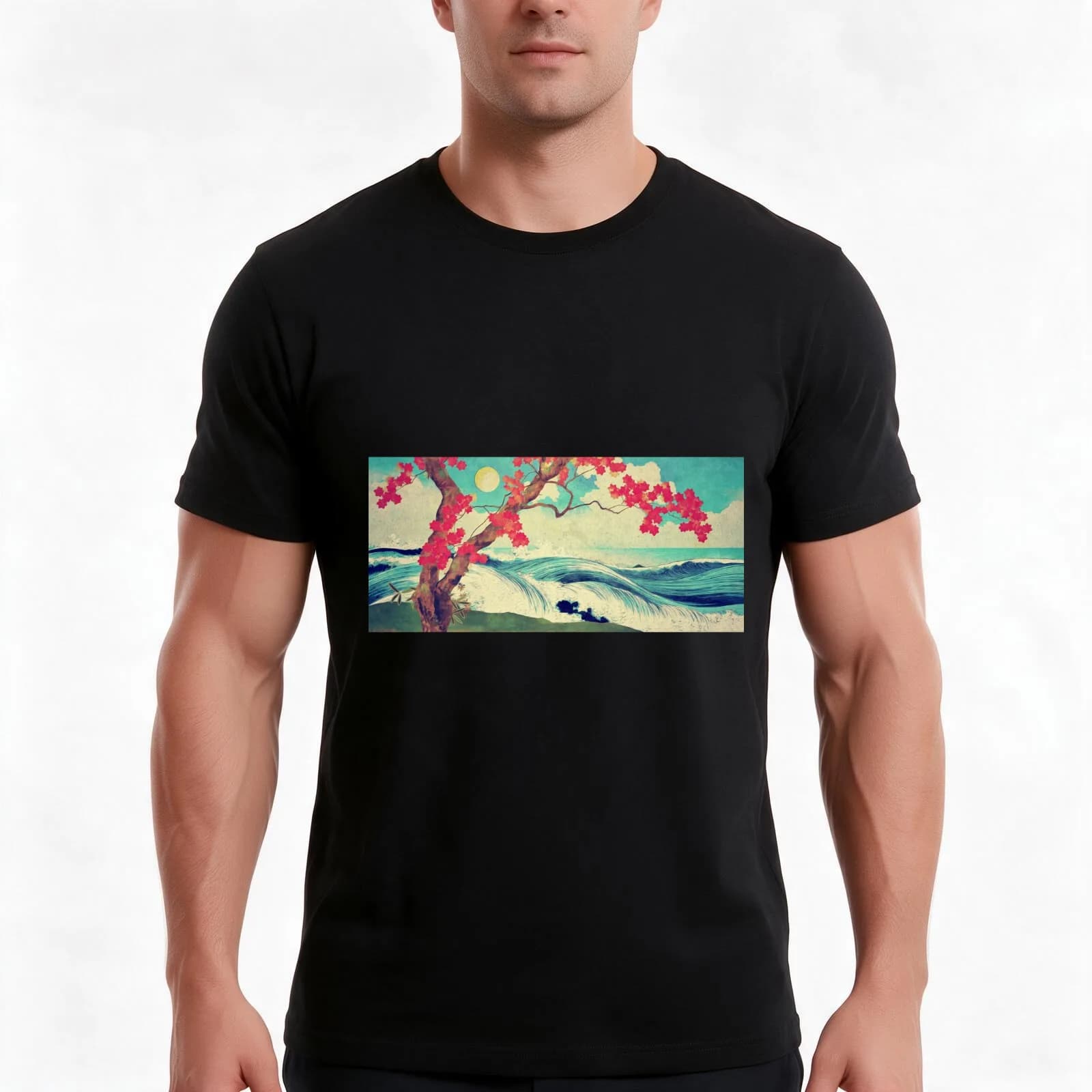 Waking to the Wild and Beautiful Ocean of Dhin T-Shirt, Summer Casual Cotton Tee, Oversized Streetwear Tops, Unisex Men Women