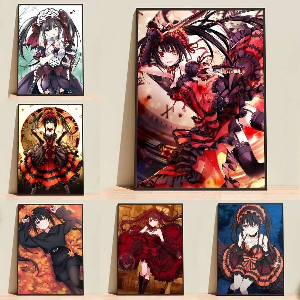 Nightmare K-Kurumi Tokisaki Poster Self-adhesive Waterproof Paper Sticker Coffee House Bar Room Wall Decor