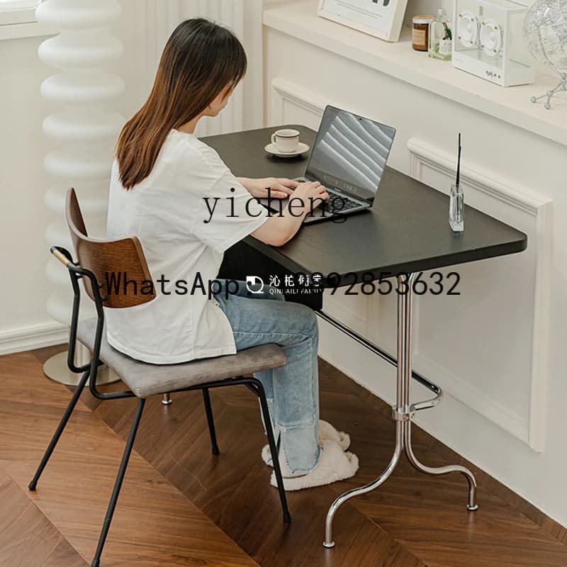 LYY medieval minimalist desk with drawers stainless steel desk light luxury dresser