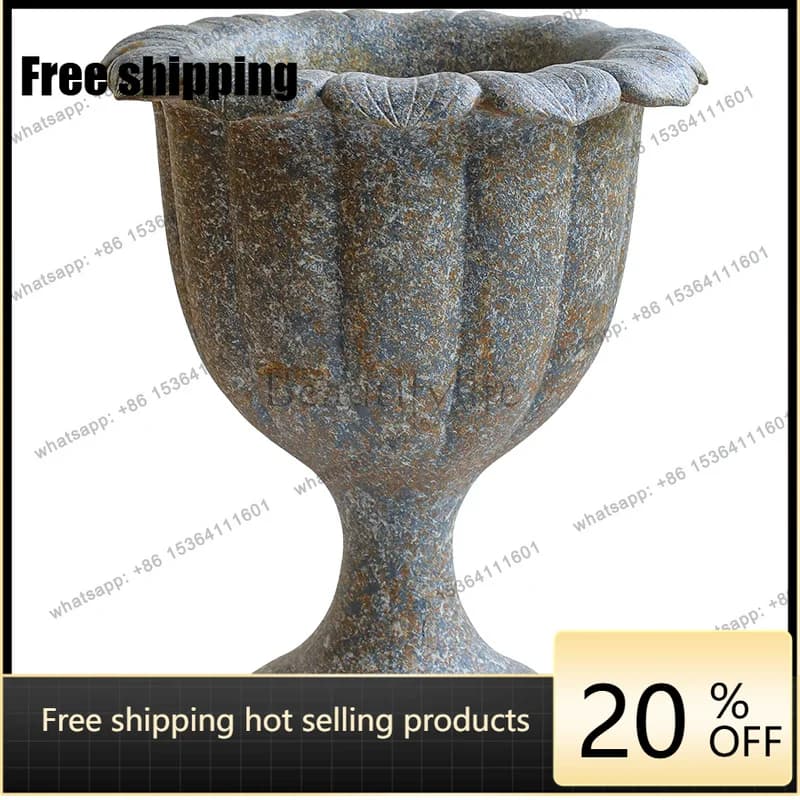 Factory Direct Landscaping Large Flower Pot Outdoor Garden Villa Entrance Creative Floor-to-ceiling Flower Tank Decorative Ornam