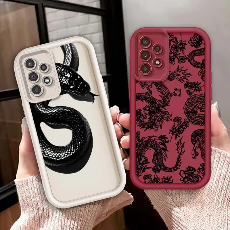 Dragon Line Popular Art For Samsung A71 A52 A51 A34 A33 A22 A16 A15 A13 A04 A06 Note 20 Ultra 5G Eye Ladder Phone Case