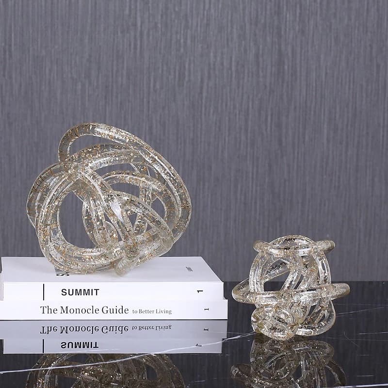 Light luxury simple glass gold foil creative strip ball ornament fashionable modern living room model house home soft decoration