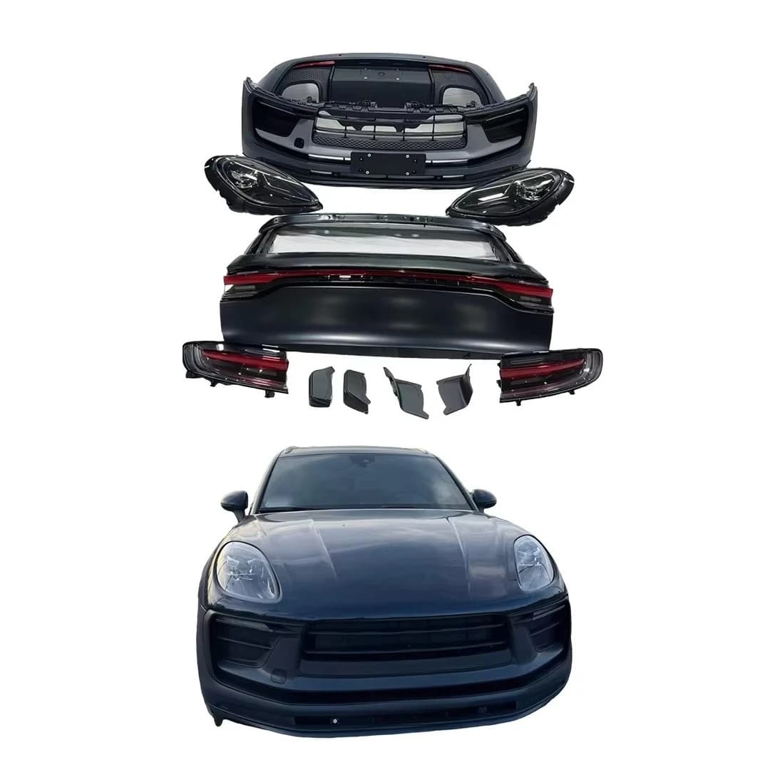 Upgrade Body Kit for Porsche Macan (2014-2021)Upgraded Front Bumper, Headlights, and Taillights; Plug-and-play Installation