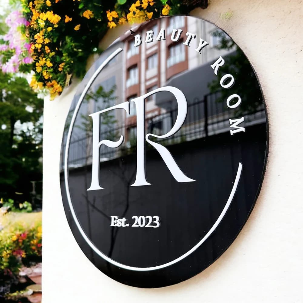 Custom Acrylic Door Sign Personalized Hair Salon Cafe Bar Round Acrylic Logo Business Logo Welcome Front DoorSign