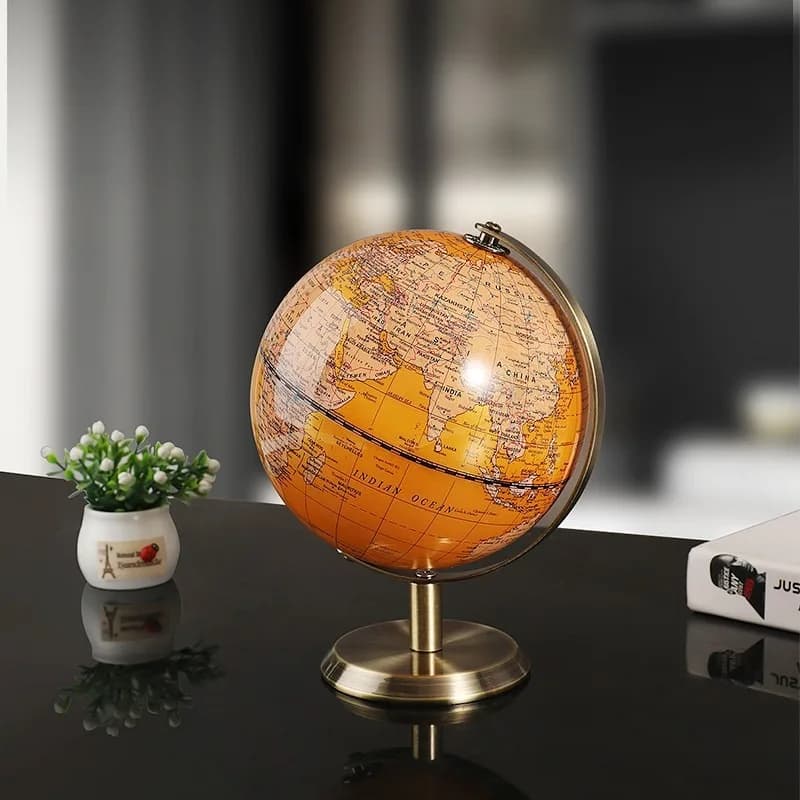 1Pcs 360 Degree Rotating English World Global Geography Education Tools Office Desk Home Decoration Accessories
