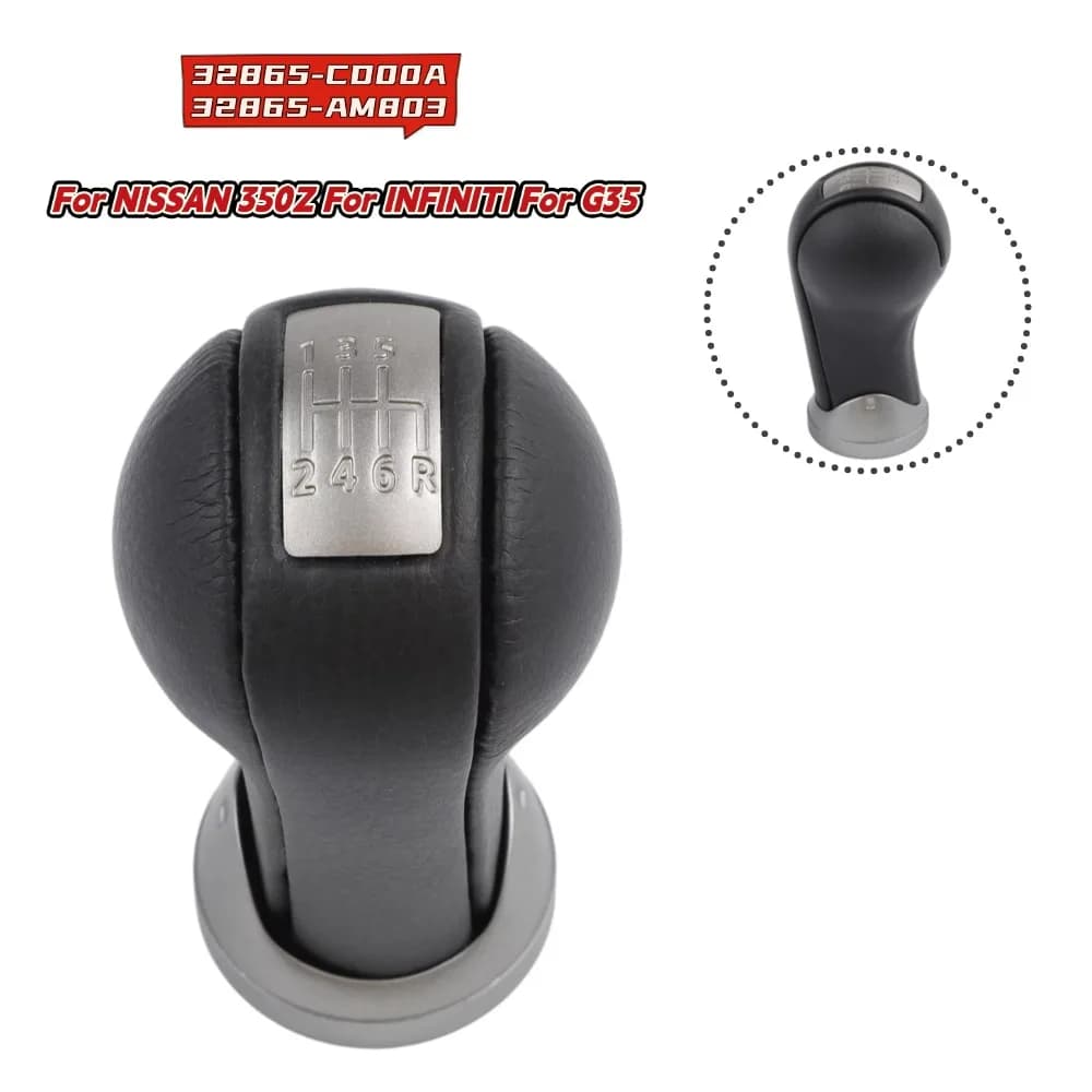 Car Manual 6 Speed Gear Shifter Knob For Infiniti G35 2003-2007 For Nissan 350Z 2003-2009 OEM 32865-CD00A Black Interior Parts