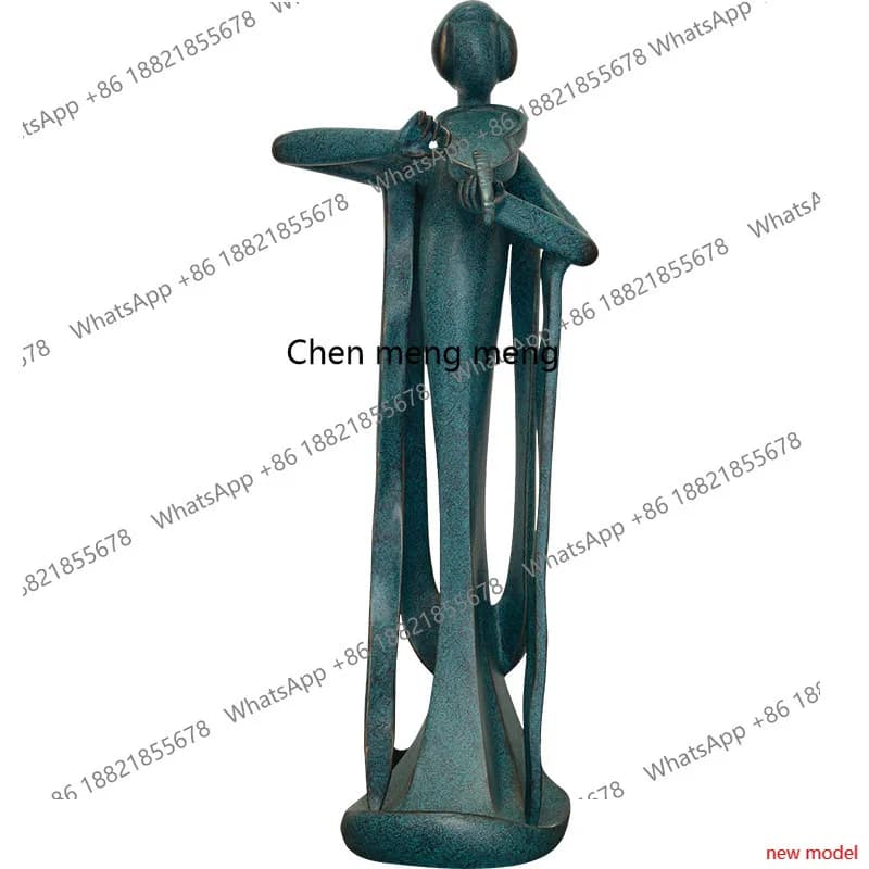 H178Welcome figure sculpture at the entrance of the hotel restaurant Large floor-to-ceiling ornament Sales office Soft clothing