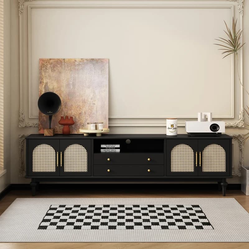 Black 180Cm Modern Tv Cabinet Luxury Aesthetic Brown Lounges Tv Cabinet Storage High Quality Stojaki Telewizyjne Furniture Home
