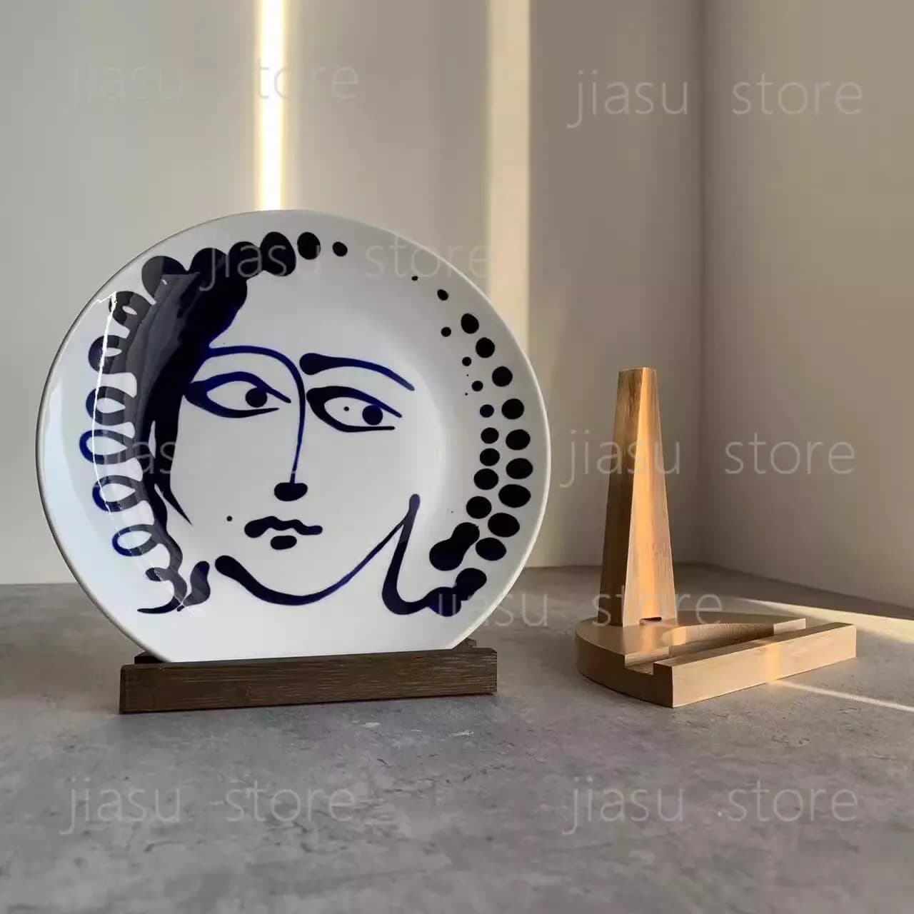 Art Plate Display Holder Ceramic Dish Stand Decorative Bracket for Home Tabletop Ornament Accessory