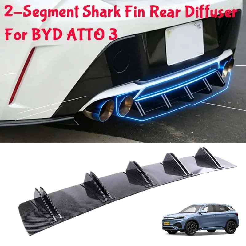 For BYD ATTO 3 Shark Fin Rear Diffuser Split Chassis Spoiler Auto Aerodynamic Parts Aerodynamic Modification