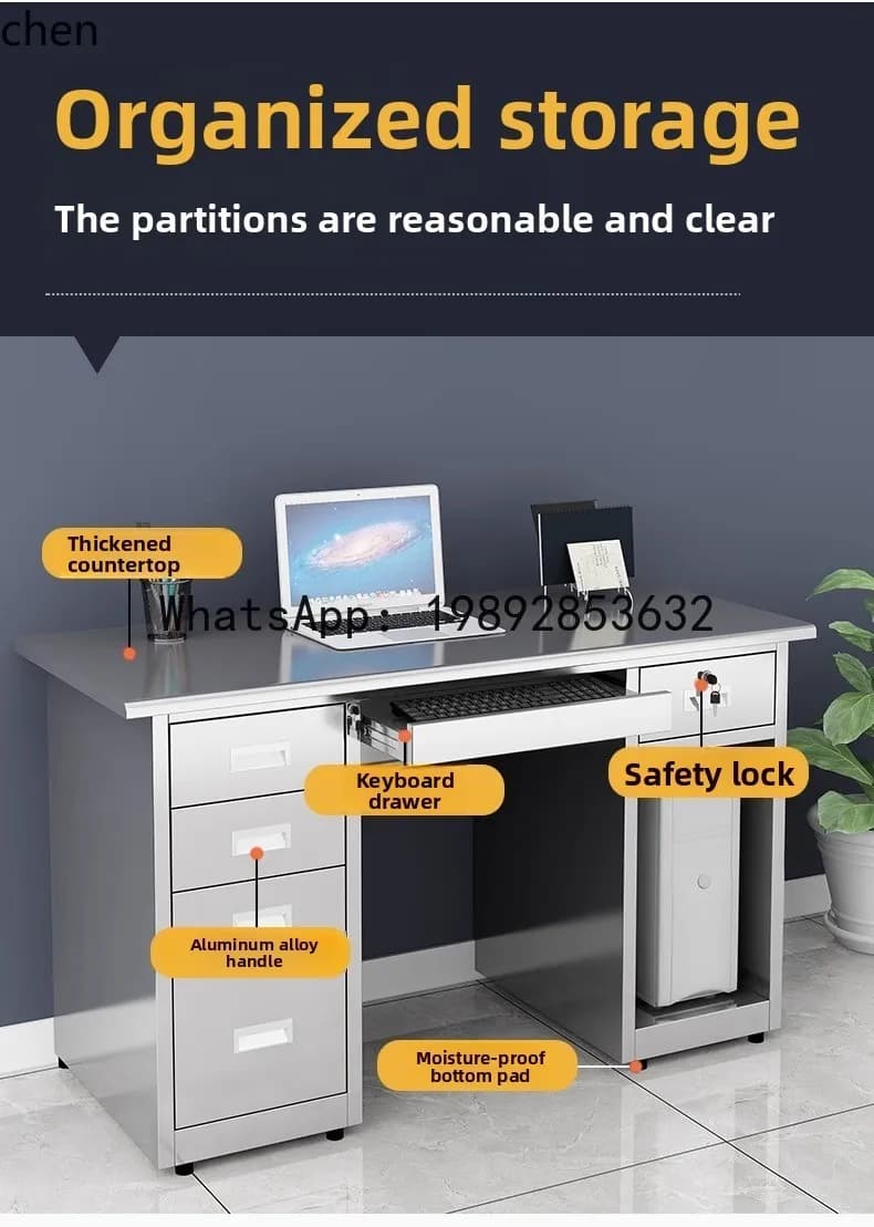 stainless steel desk staff computer desk laboratory console