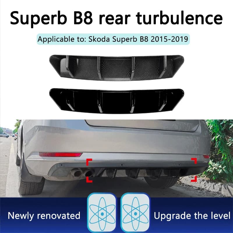 1Set Black ABS Rear Lip Spoiler Surround Trim For Skoda Superb B8 2015-2019 Exterior Auto Styling Modification Accessories