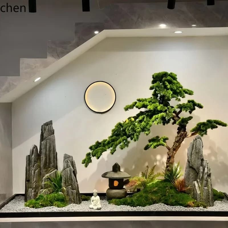 7.15-c13  Artificial Welcoming Pine Large Fake Pine Tree Hotel Mall Indoor Decoration Courtyard Landscaping Arrangement