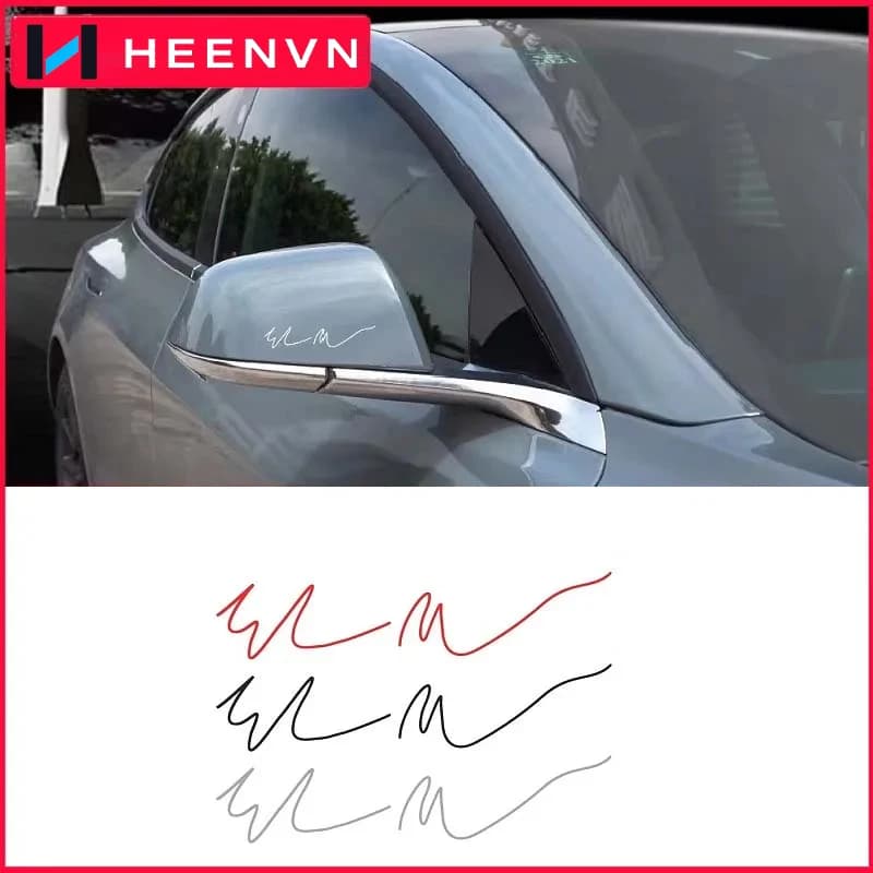 Heenvn Elon Musk Signature Car Sticker For Tesla Model 3 Y X S Cybertruck Accessories Creative Auto Stickers Automobile Decals
