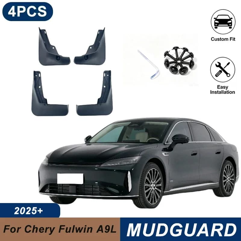 4PCS Car Mud Flaps For Chery Fulwin A9L 2025+ Waterproof Anti-Splash Fender Mudguards Auto Exterior Accessories