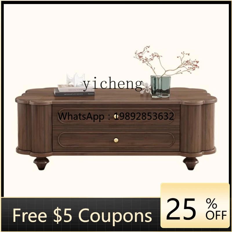 Coffee Table Living Room New All Solid Wood Coffee Table Light Luxury High-Grade Home