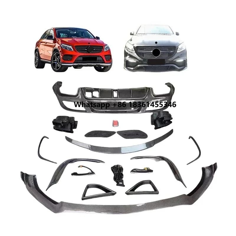 For GLE Coupe C292 Clip-On Upgrade High Quality New Carbon Fiber Car Lip Bumpers Diffuser Body Kit with Clips