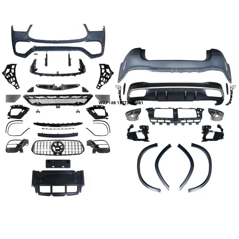 for 2015-2019 GLE W166 Modified New GLE63  Full Surround Front and Rear Bumpers Center Grille