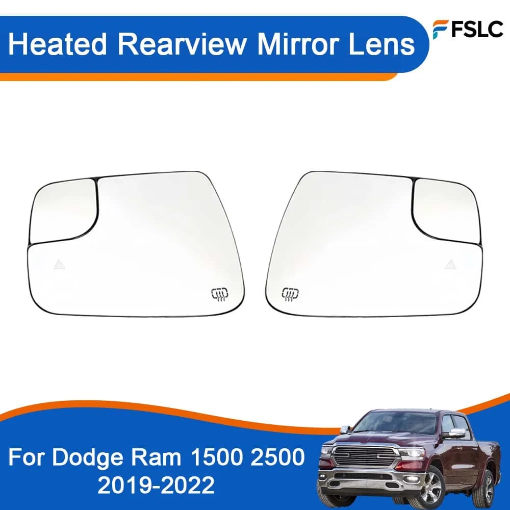 Car Rearview Accessories Heated Rearview Mirror Lens For Dodge Ram 1500 2500 2019-2022 Cars Accessories Upgrade