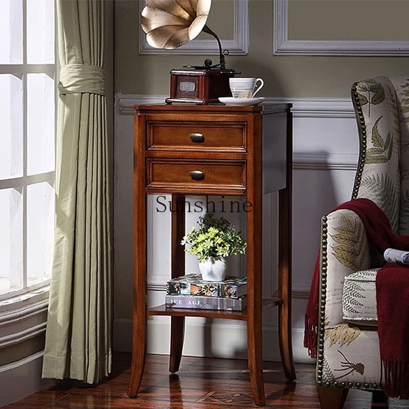 Living room decorative flower stand American balcony simple corner cabinet side table coffee table sofa side cabinet shelfXX