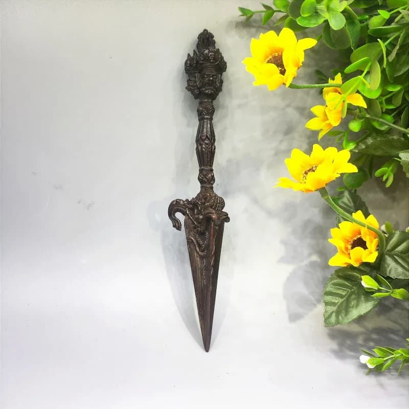 Vajra Pu'er knife, leaf prying tool for black , copper Chinese ceremony table functional accessory, tea pushe