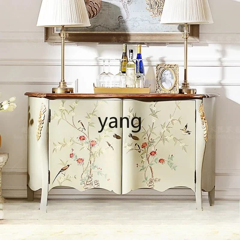CX retro hand-painted entrance cabinet entrance hall cabinet living room French decorative cabinet