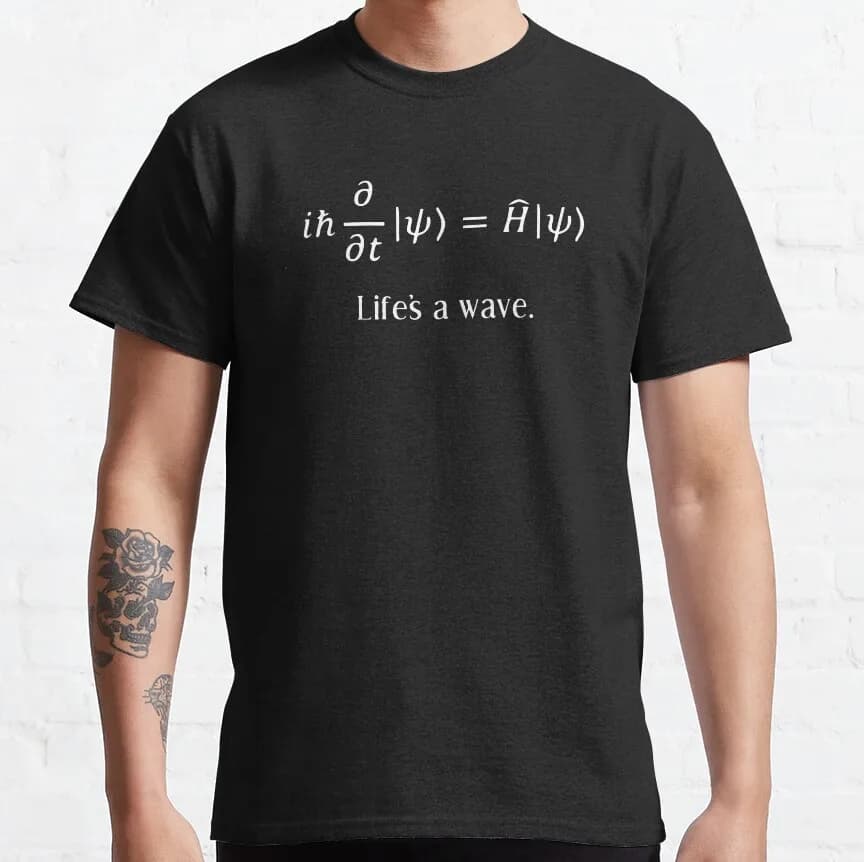 Schrodinger Equation Graphic T-Shirt Short Sleeve Quantum Physics Funny Science Casual Streetwear Unisex Tee S-6XL