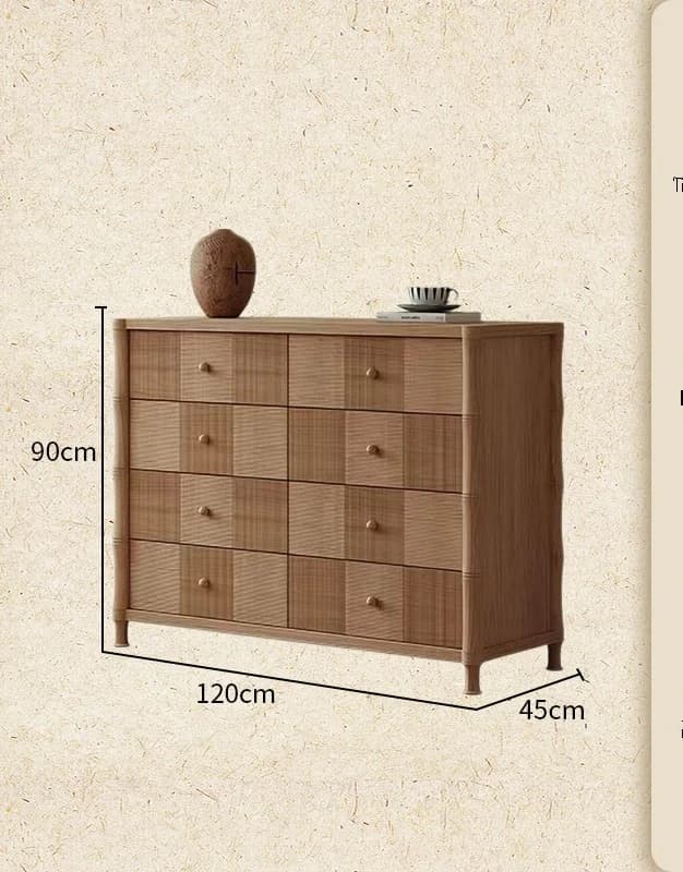 HYS French natural solid wood chest, high-end living room, bedroom, household, antique multi-functional storage cabinet next