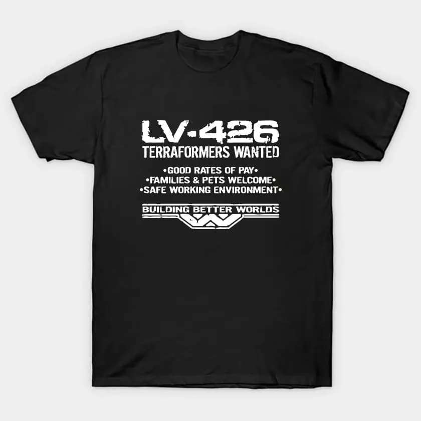 80s Vintage Étrangers LV-426 T-Shirt Weyland Yutani 100% Cotton xenomorphe  Alien ripley retro horror movie large size clothing