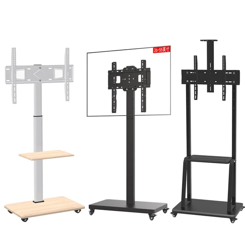 TV mobile bracket floor-to-ceiling pushable frame conference display