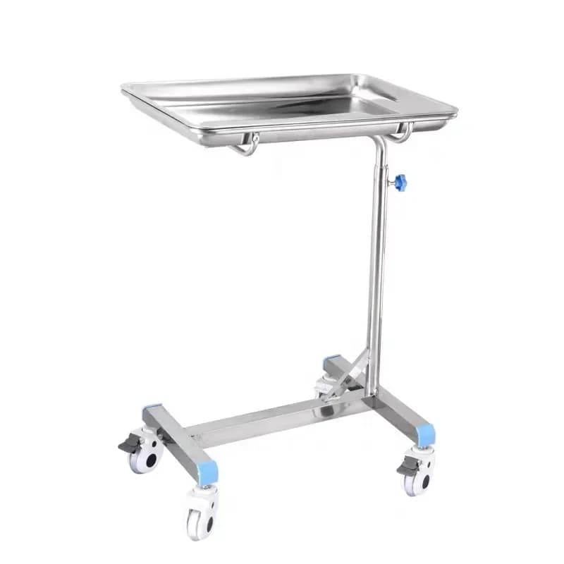 High-quality hospital stainless steel operating table medical surgery tray bracket height