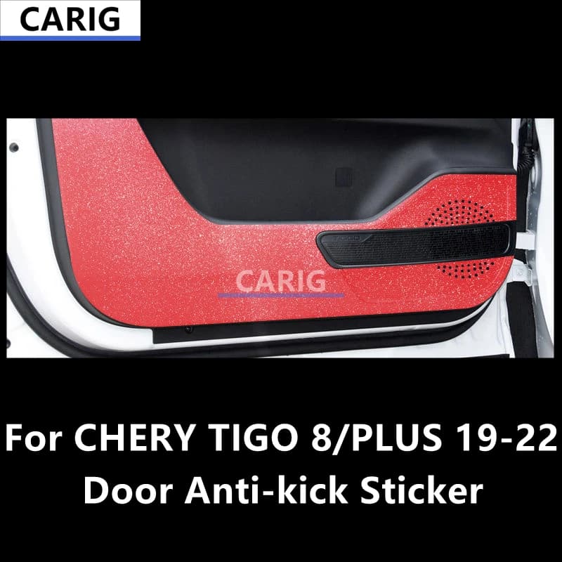 For CHERY TIGGO 8/PLUS 19-22 Door Anti-kick Sticker Modified Carbon Fiber Pattern Interior Car Film Accessories Modification