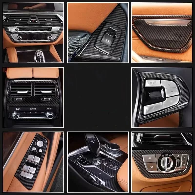 For BMW 5 Series G30 G31 2017- 2022 2PCS Chrome ABS Rear Side Air Outlet Cover Trim Car Interior Supplies