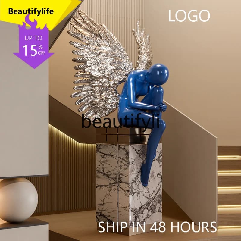 6239 Sculpture Ornament Floor Angel Figure Hotel Lobby Artwork Model Room Living Room Ornament