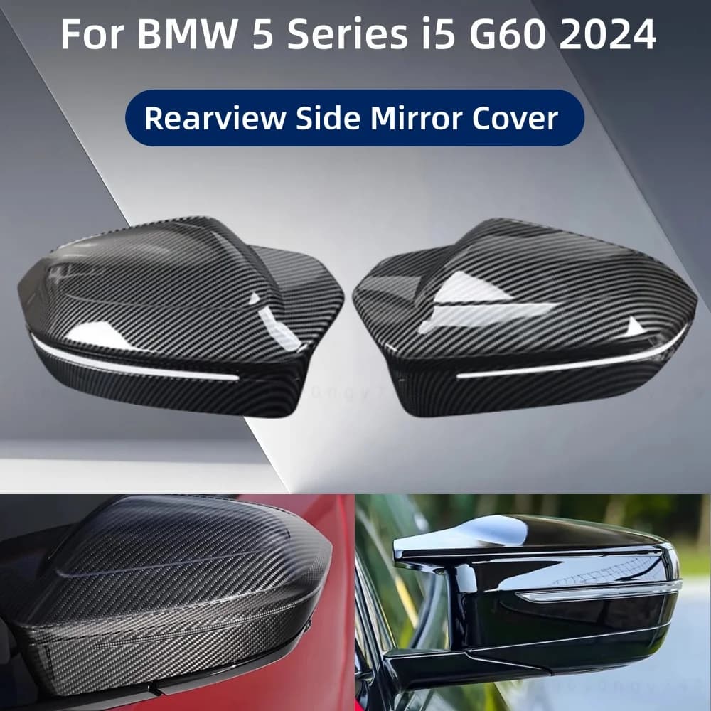 Car Upgrade Decoration Styling Tools ABS Car Rearview Side Mirror Cover Trim For BMW 5 Series i5 G60 2024+ Auto Accessories