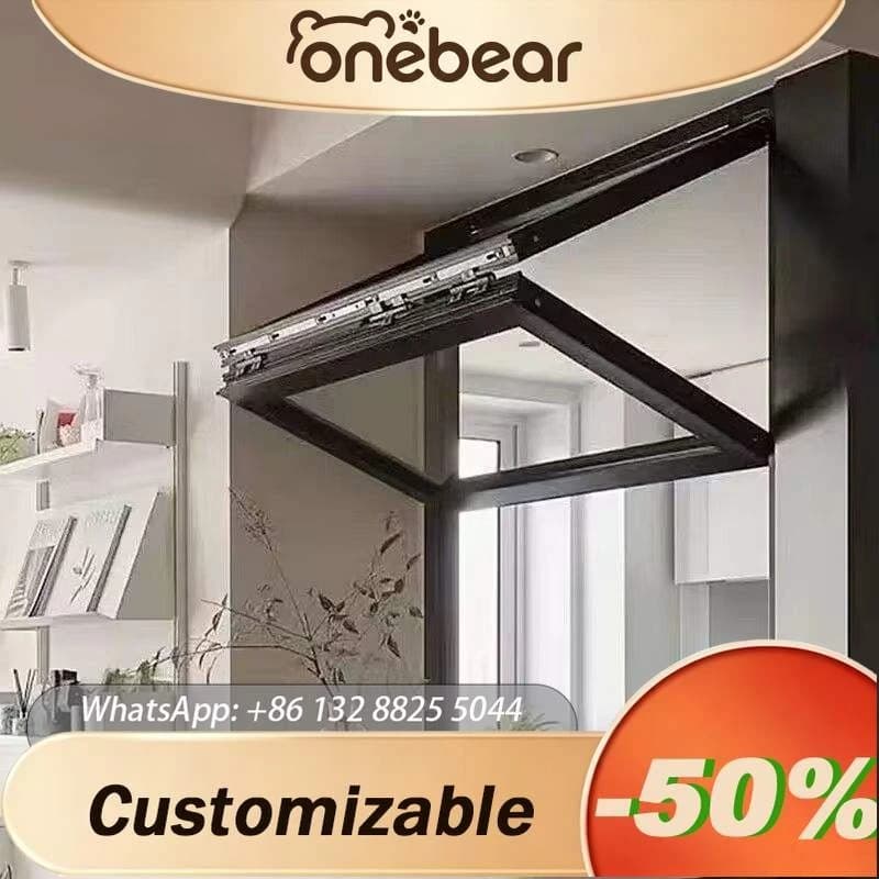 Any Size Custom Aluminum Vertical Folding Window Double Glass Soundproof Heat Insulation Modern Balcony View Protection Window